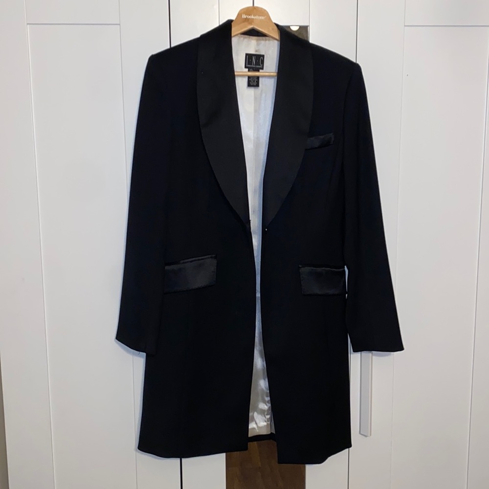 INC Black Long Tuxedo Jacket
